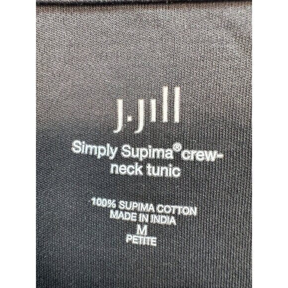 J. Jill Simply Supima Crew-Neck Tunic Black M Petite 100% Supima Cotton - Picture 2 of 9